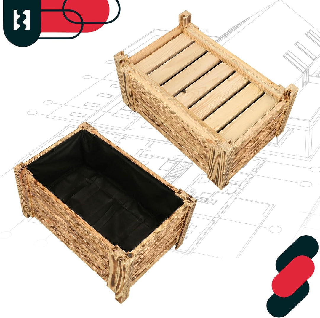 KOTARBAU® Blumenkasten - 60 x 39 x 30 cm - Pflanzkasten mit Vlies - Pflanzkübel gross aussen - Balko