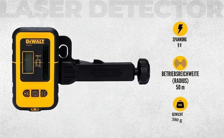 Dewalt Empfänger für Linienlaser DE0892G (für Laser mit grüner Diode, bis 50m Reichweite, sehr einfa