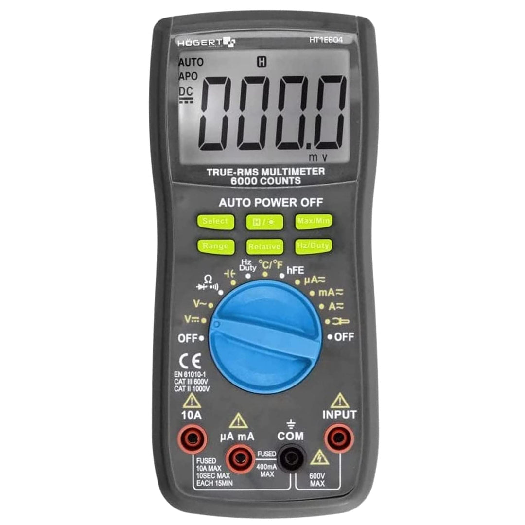 Högert Technik - Multifunktionales Digitales Messgerät I Multimeter bis 600V / 10A I RMS I LCD-Bilds