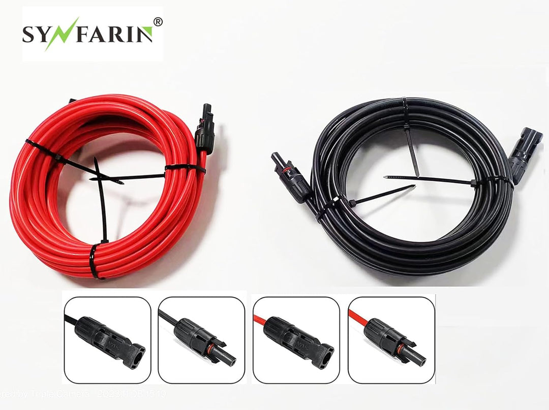 1,5m-6mm² Solarkabel Verlängerung mit MC4 Stecker DC1500V Rot Schwarz 1.5M, 1.5M