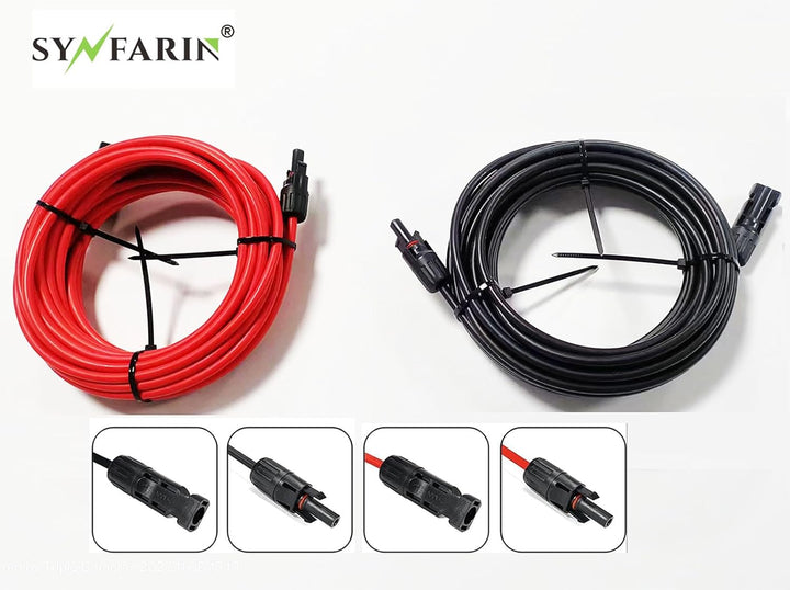 1,5m-6mm² Solarkabel Verlängerung mit MC4 Stecker DC1500V Rot Schwarz 1.5M, 1.5M