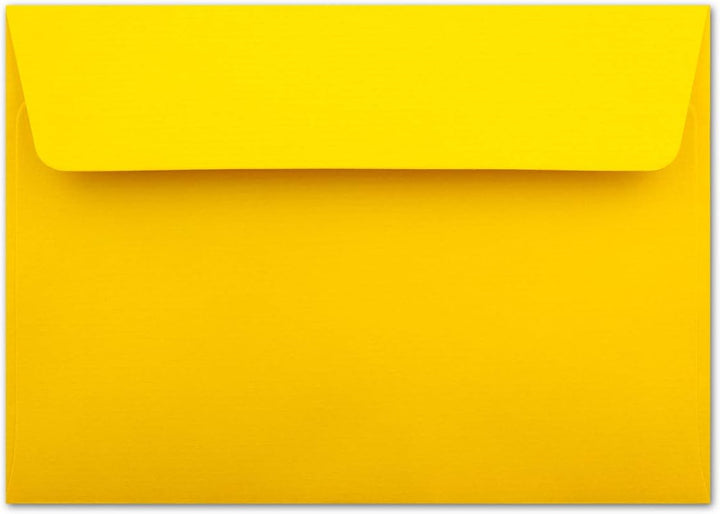 700 gerippte Briefumschläge DIN C6 Sonnenblumengelb - 11,4 x 16,2 cm - 100 g/m² Post-umschlag ohne F