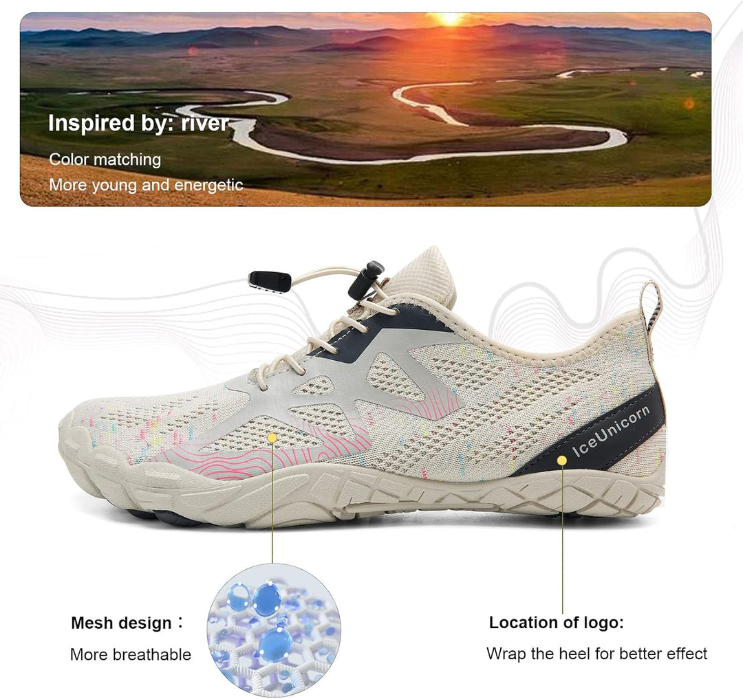 IceUnicorn Herren Damen Barfussschuhe Traillaufschuhe Fitnessschuhe Knit Minimalistische Breiter Zeh