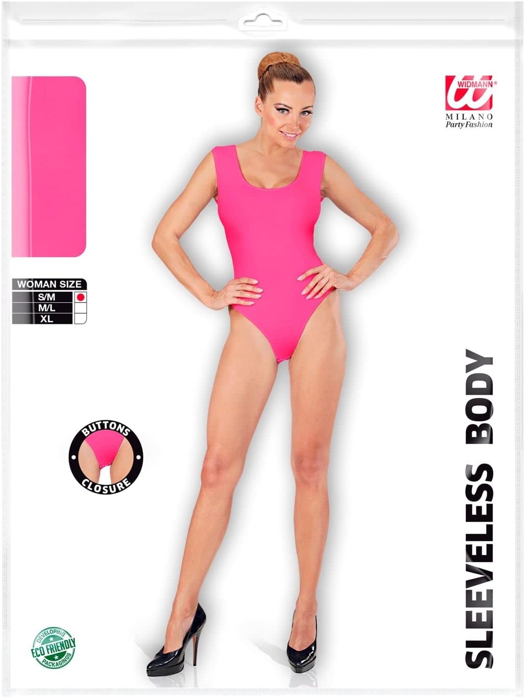 W WIDMANN MILANO Party Fashion - Kostüm Body, ärmellos, mit Knöpfen, Overall, Karneval, Mottoparty M