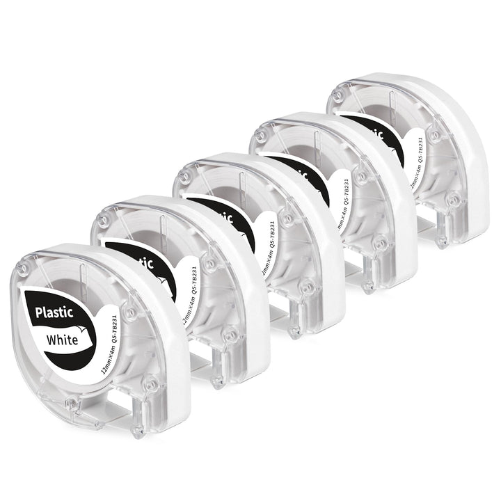 kompatibel mit Phomemo P12 Etikettenband Original 12mm x 4m Plastic White Schriftband, kompatibel mi