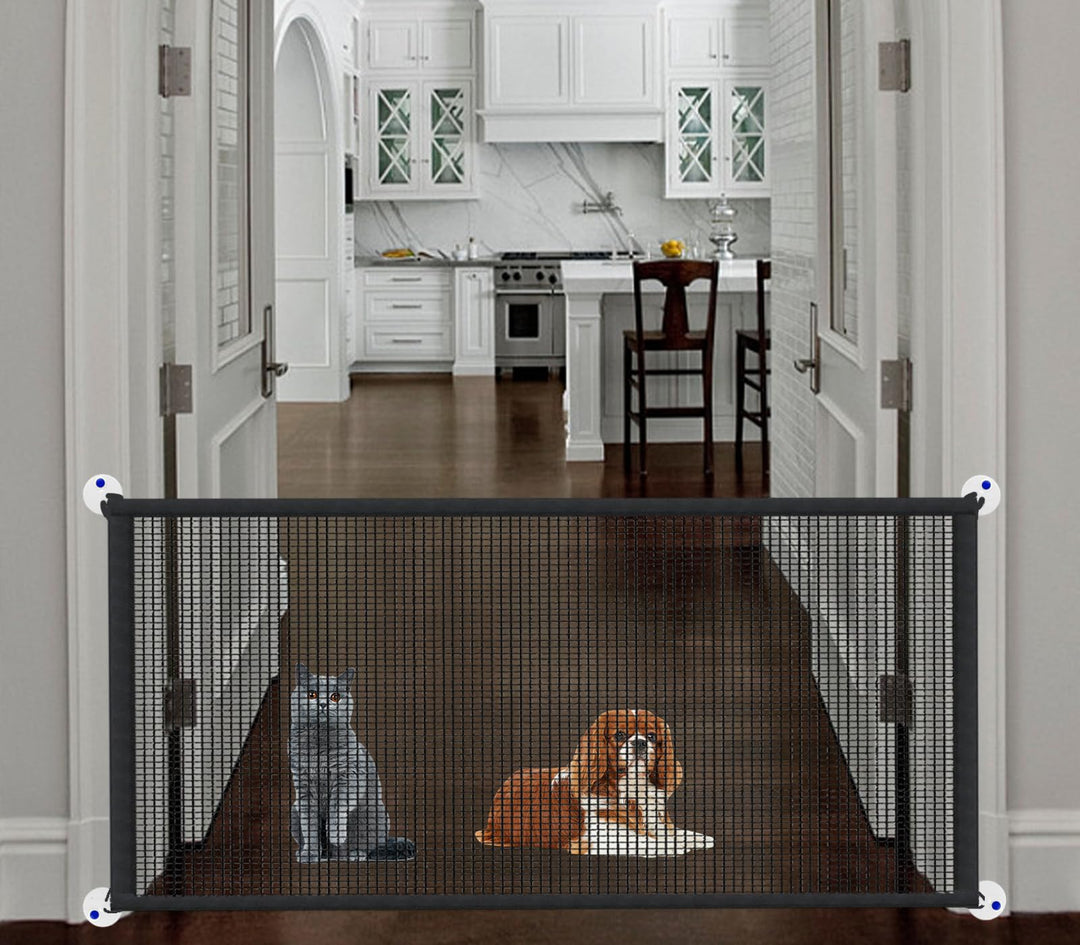 Portable Treppe Tor für Hunde Indoor Magic Pet Gates für The House Doorway Upgraded Mesh 180/110 x 7