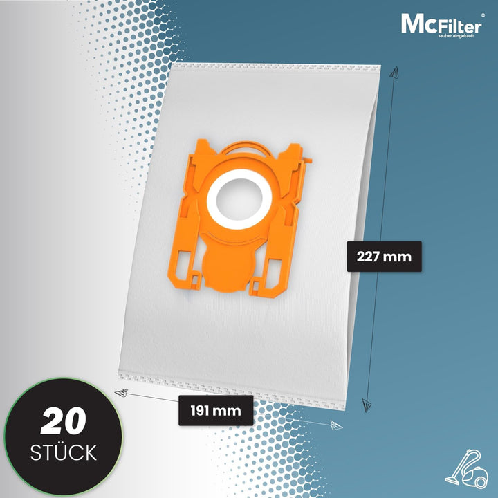 McFilter I 20 Staubsaugerbeutel geeignet für AEG VX6-2-FFP Staubsauger (Serie X Force), 5-lagiger St