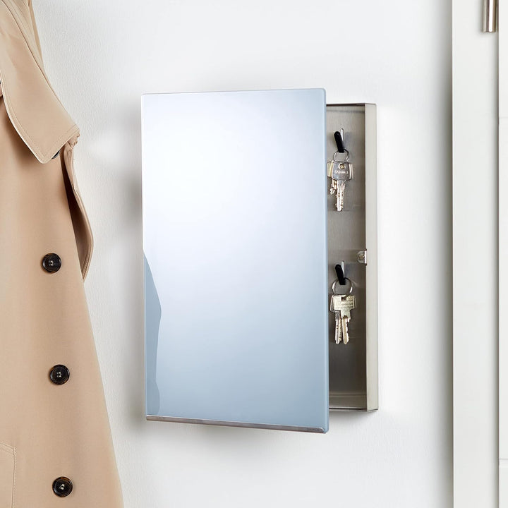 blomus -VELIO- Schlüsselkasten / Glasmagnettafel in trendigem Grau, hochwertige Verarbeitung, 14 Sch