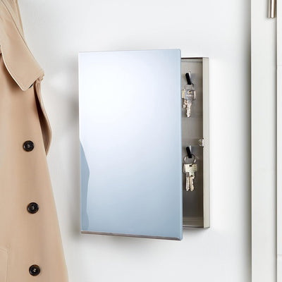 blomus -VELIO- Schlüsselkasten / Glasmagnettafel in trendigem Grau, hochwertige Verarbeitung, 14 Sch