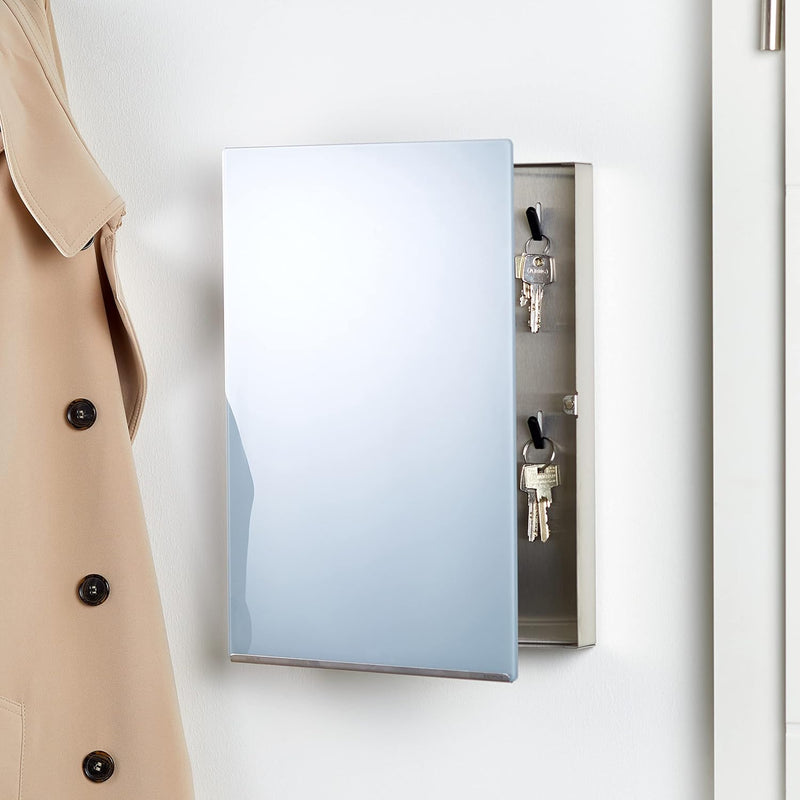 blomus -VELIO- Schlüsselkasten / Glasmagnettafel in trendigem Grau, hochwertige Verarbeitung, 14 Sch