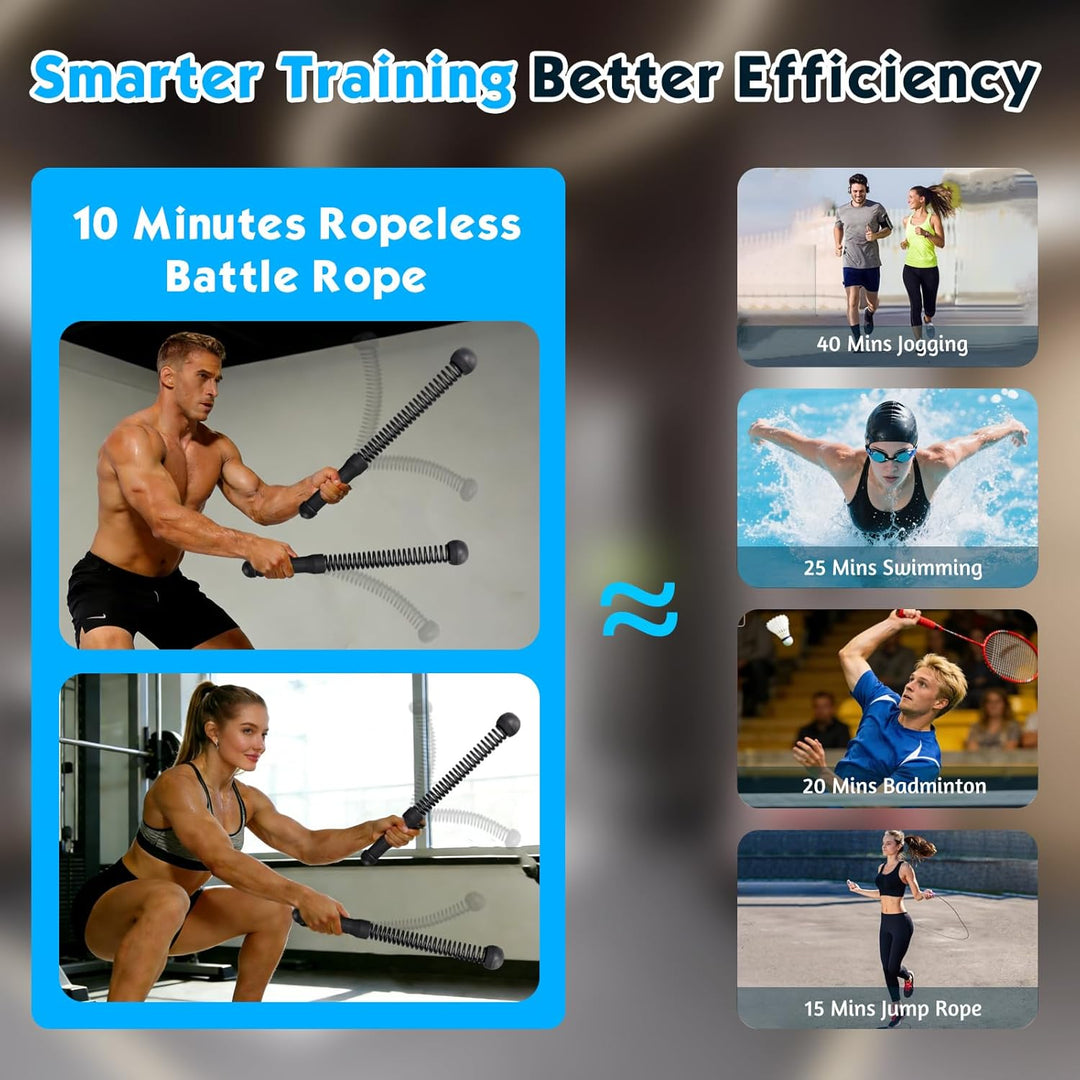 2 Stück Battle Rope, Neues Upgrade Battle Rope ohne Seil für das Heim Fitnessstudio Seillose Kampfse