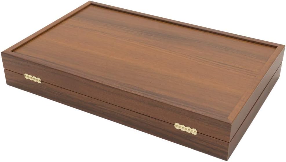 Manopoulos Backgammon-Set, Walnuss und Eiche, mit Philos-Deluxe-Bechern