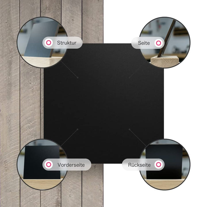 HPL Platte Schwarz 6 mm - Rechteck in Abmessungen von 10x10 cm bis 110x230 cm, extrem robust, kratzf