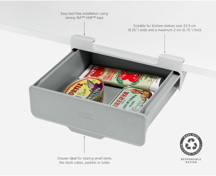 Joseph Joseph CupboardStore Unterregal Schublade, Platzsparender Küchenorganizer, recyceltem Plastik