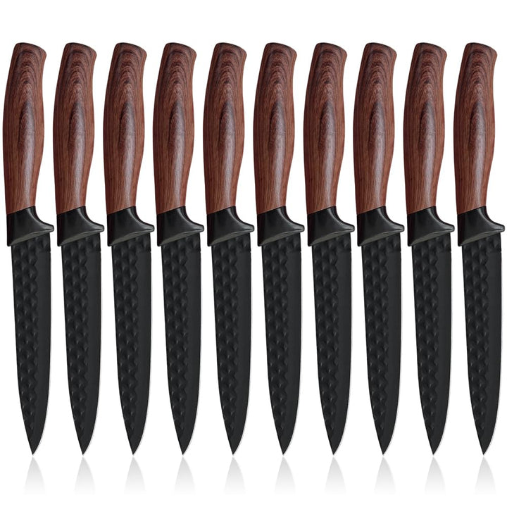 10pcs Messerset, Allzweckmesser,Gemüseschälmesser, Küchenmesser Set mit Antihaftbeschichtung, Ergono