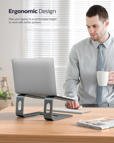 Laptop Ständer, Nulaxy Ergonomisch Notebook Stand, Universal Laptop Halterung, Riser Kompatibel mit