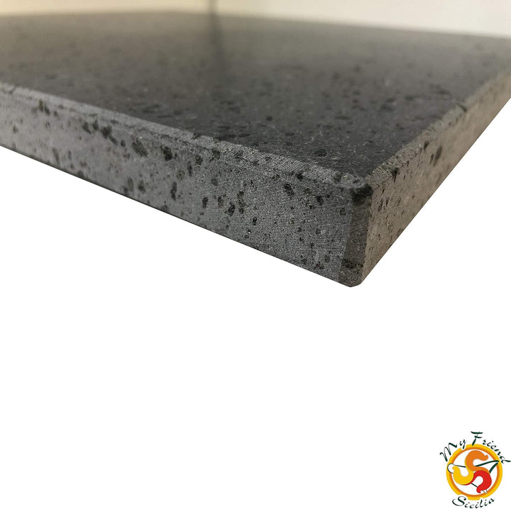 Lavastein vom Ätna, poliert, für Grill, 39 x 35 x 2 cm, ideal für Fleisch und Fisch