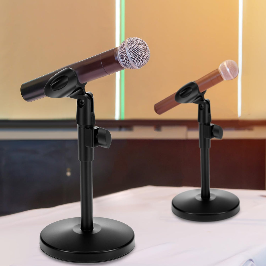 QWORK® Multifunktions-Desktop-Mikrofonständer, Verstellbares Tischstativ mit Handy-Clip, 5/8-Zoll-St