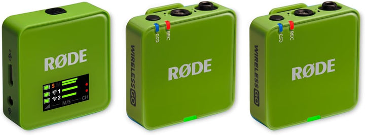 Rode Wireless GO Gen 3 Drahtloses 2-Kanal Mikrofon-Funksystem Grün mit keepdrum Mikrofasertuch, Grün