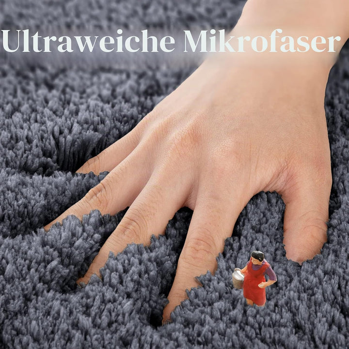 ROLIZOE Extrem Dicker Badematte rutschfest Badteppich Extra Lange Badezimmerteppich Superweicher Bad