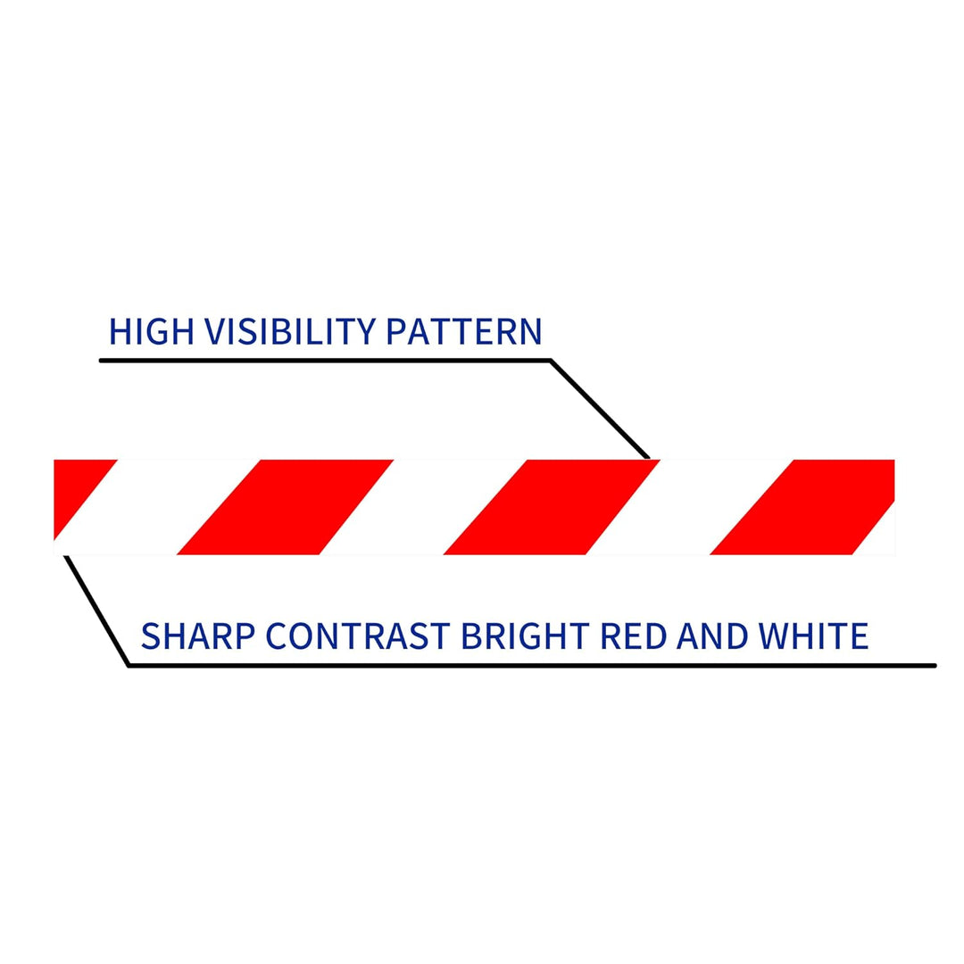TAPEBEAR Absperrband Warnklebeband Rot und Weiss Flatterband Warnband Gefahr Warnung PVC Selbstklebe