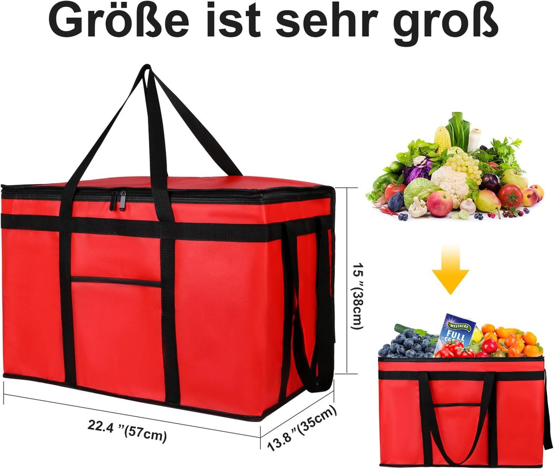 musbus Kühltasche sehr hitzebeständig isoliert, für Catering hält Lebensmittel warm Therma graue Piz