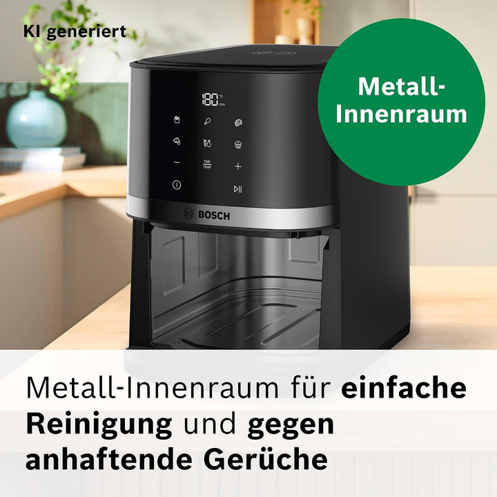 Bosch Heissluftfritteuse Serie 2, 4 L grosser Korb für bis zu 2 Personen, Kleine Heissluftfritteuse,