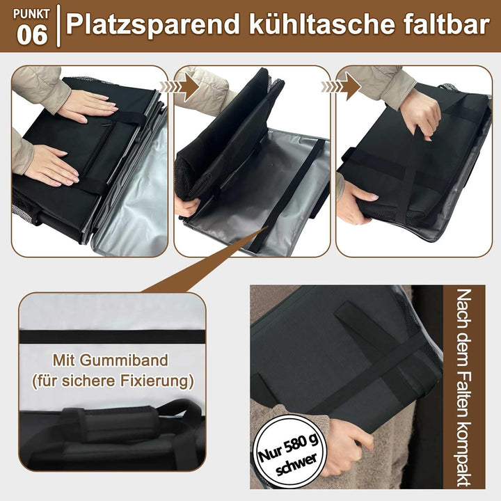 DSDCDJ Coolerbag – Kühltasche aus hochwertigem Polyestergewebe, Large Cool Bag with Hard Bottom, Por