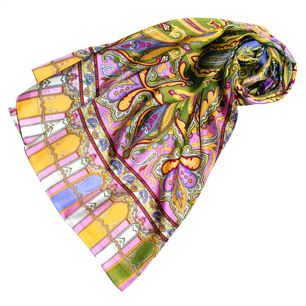 Lorenzo Cana Damen Seidenschal bedruckt, Paisley Muster Schal aus 100% Seide, 50 x 165 cm Damentuch