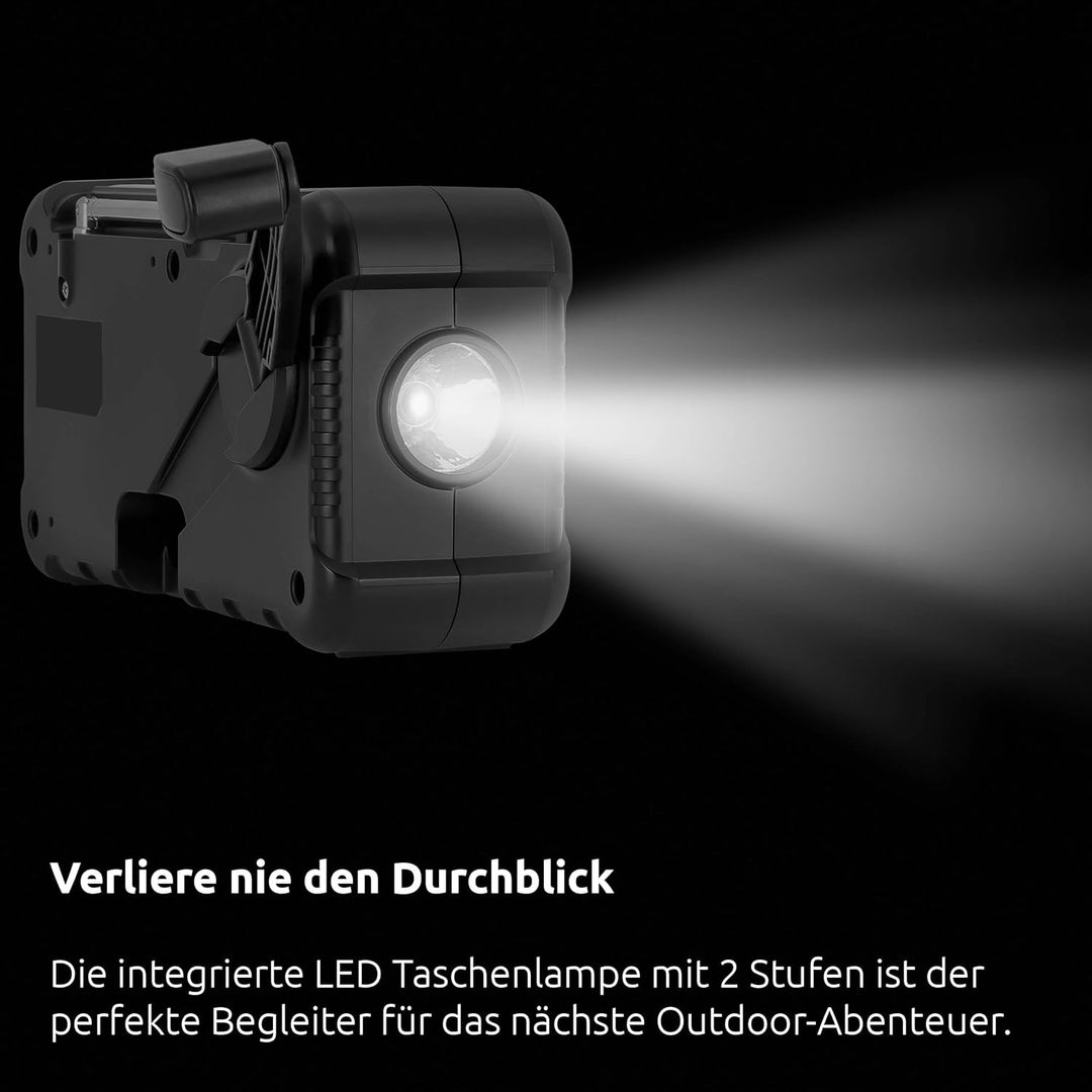 TechniSat TECHNIRADIO SOLAR 2 – DAB+/UKW Solar-Kurbel-Radio (mobiles Camping Radio mit Solarpanel, A