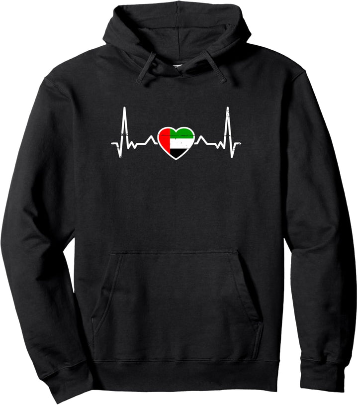 Vereinigte Arabische Emirate Herzschlag Flagge Pullover Hoodie