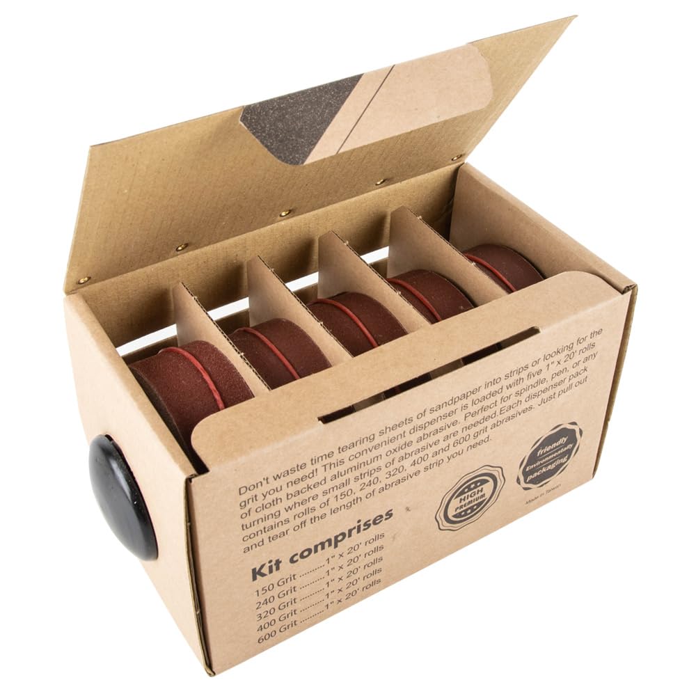 O'skool Schleifpapier Rolle Set mit Spender,Schmirgeltuchrolle für Möbelreparatur,Metall Holzverarbe