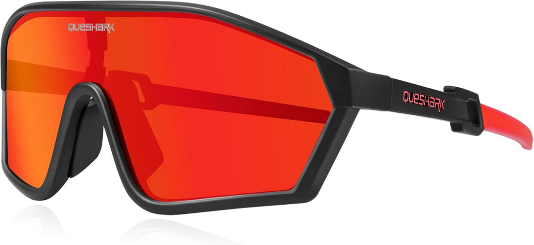 Queshark Polarisierte Fahrradbrille - Radsport Brillen für Männer & Frauen - UV400 Schutz,Sportbrill