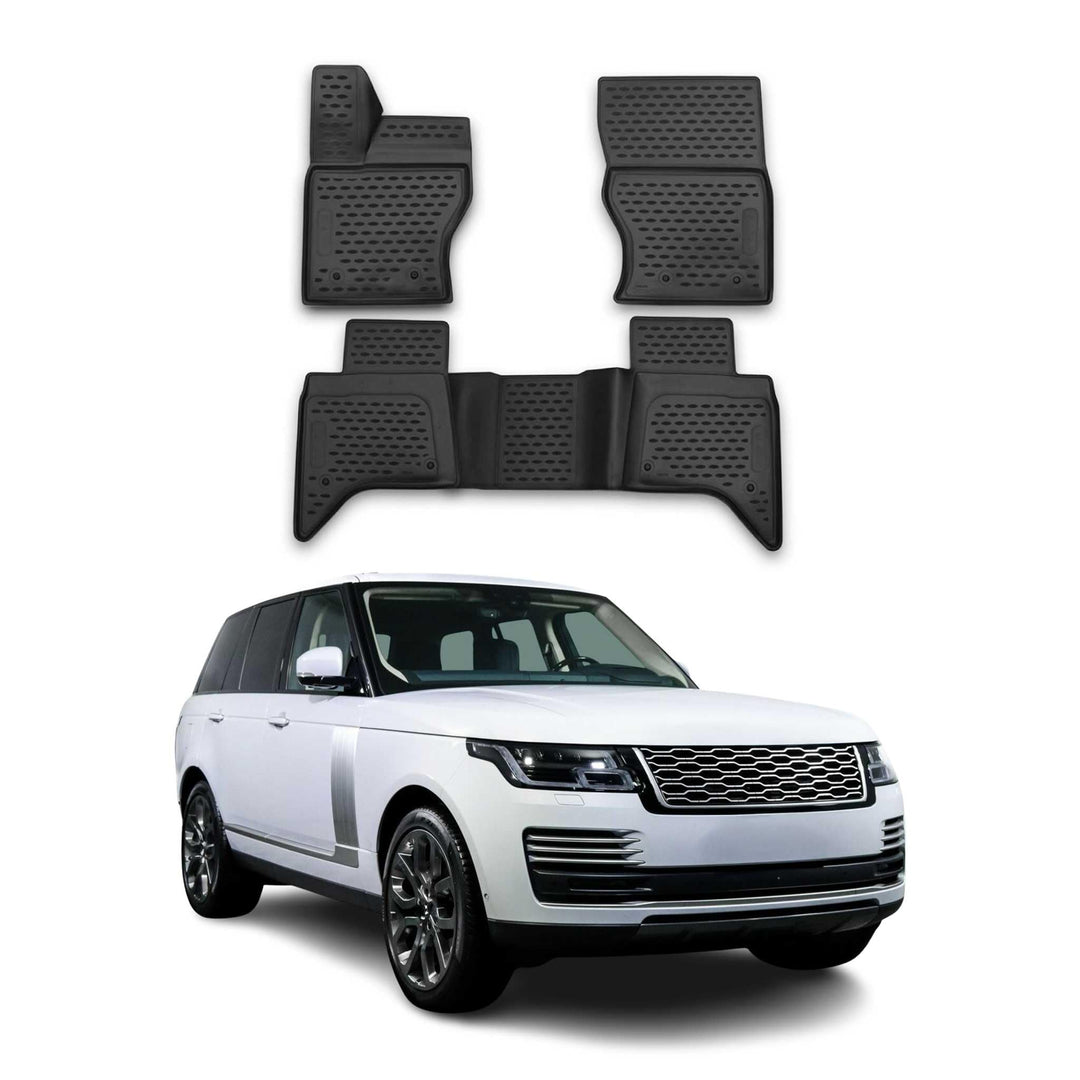 Fussmatten Gummimatten kompatibel mit Land Rover Range Rover IV 2015-2021 OMAC Gummi Schwarz
