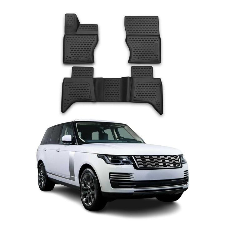 Fussmatten Gummimatten kompatibel mit Land Rover Range Rover IV 2015-2021 OMAC Gummi Schwarz