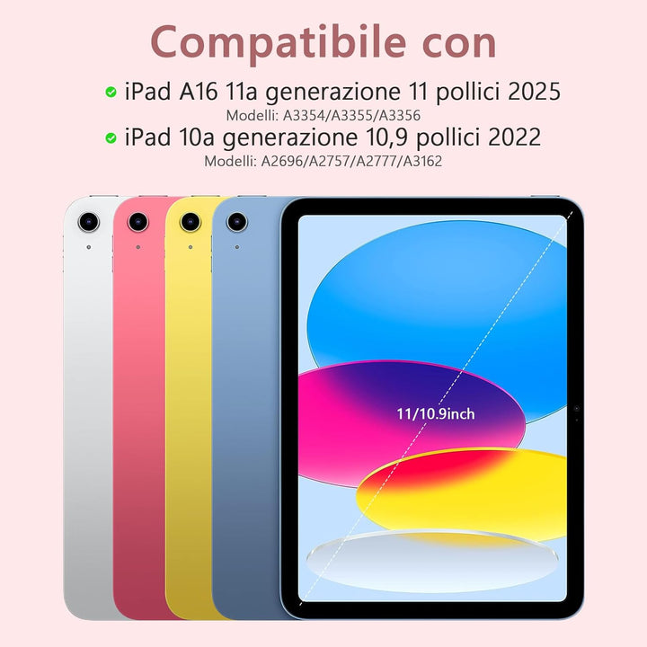 TQQ Hülle mit Tastatur für iPad A16 11 Generation 2025/10 Generation 2022(11/10.9 Zoll), Abnehmbare