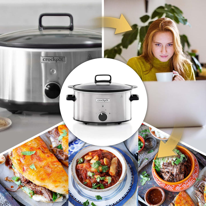 Crockpot Schongartopf | 3,5 Liter (3-4 Personen) | Behälter zum Bräunen von Fleisch und Gemüse | Ede