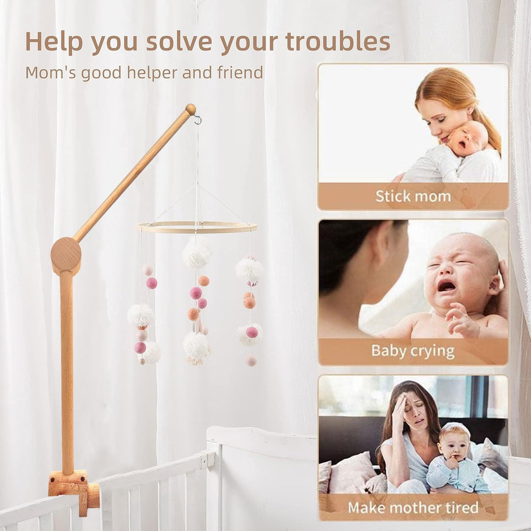 babybett Mobil-Halterung Wickeltisch und Klingelhalterung für Kinderzimmer, verstellbarer Gestang Kl