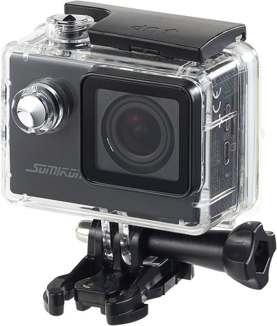 Somikon Action Cam 4K 60fps: Einsteiger-4K-Action-Cam, WLAN Full HD (60 fps) mit Unterwassergehäuse