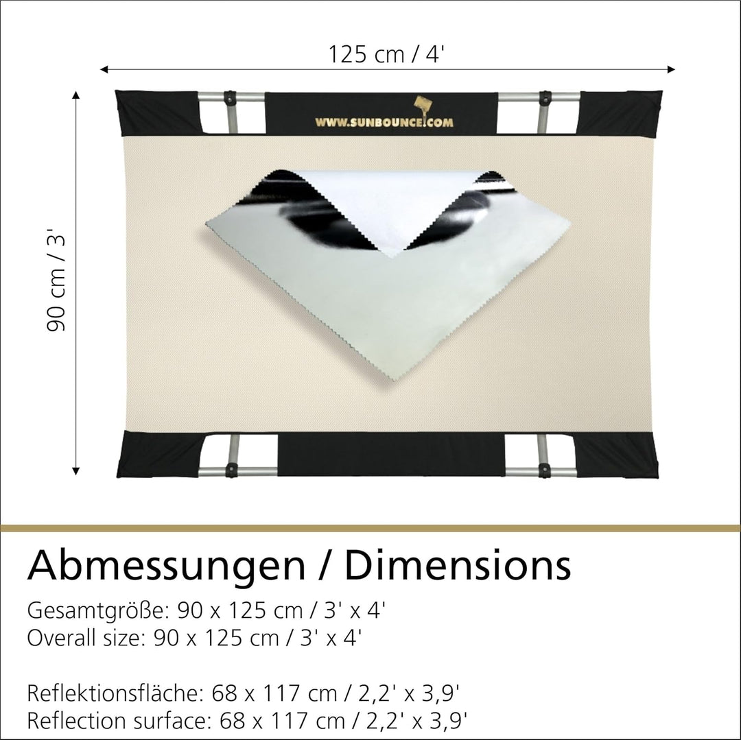Sunbouncer Mini Kit silber - Rückseite weiss (nahtlos) silber Rückseite weiss Single, silber Rücksei