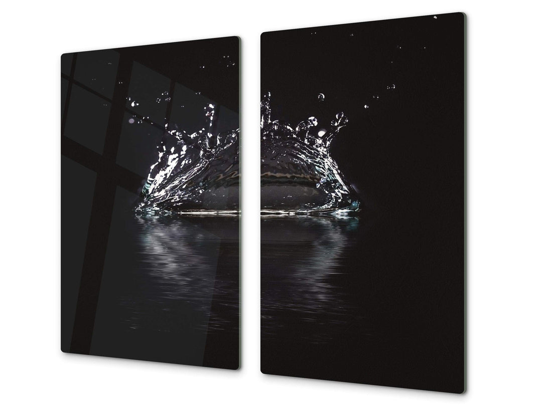 Küchenbrett aus Hartglas und Induktionskochplattenabdeckung – Schneideplatten SINGLE mit 60 x 52 cm