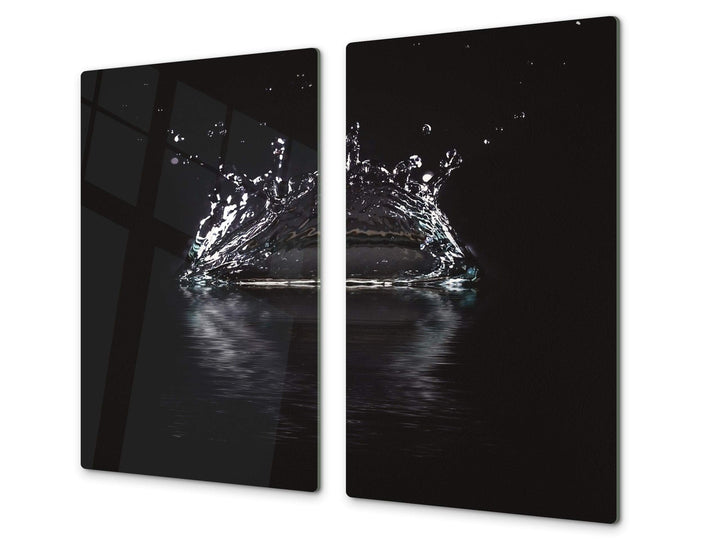 Küchenbrett aus Hartglas und Induktionskochplattenabdeckung – Schneideplatten SINGLE mit 60 x 52 cm