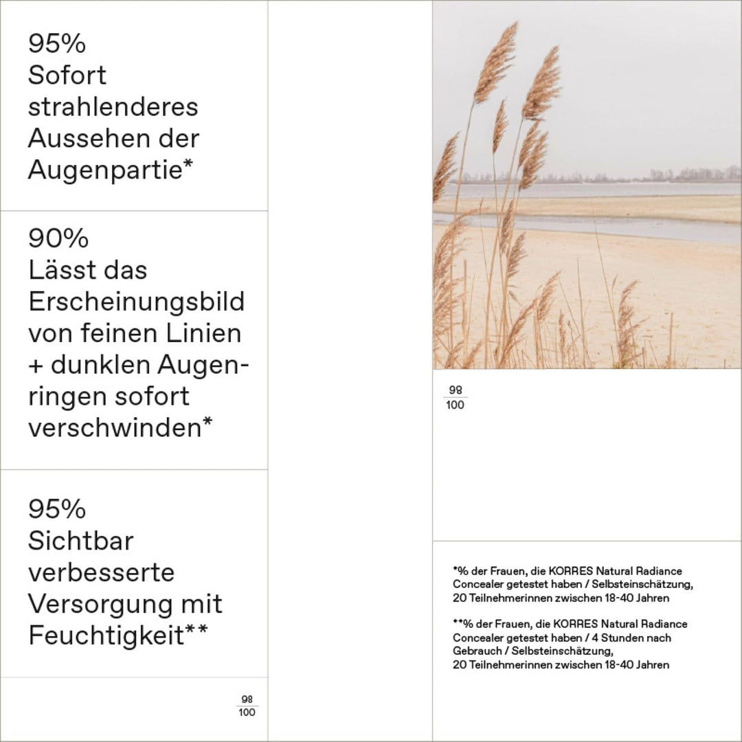 KORRES Natural Radiance Concealer Medium 02, cremiger, leichter Concealer mit mittlerer Deckkraft un