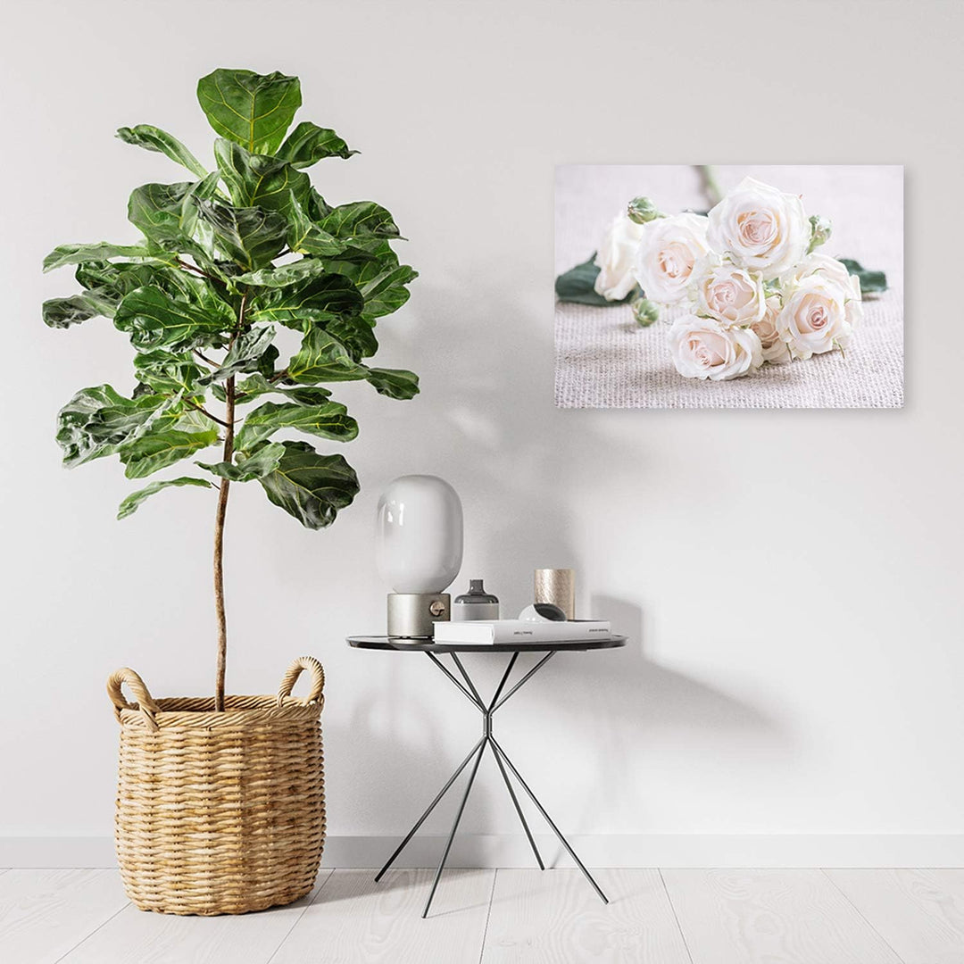 Wanddeko Natur Kunst modern Bilder Blume Weiss 100x70 cm M14556 100x70 cm, M14556 100x70 cm