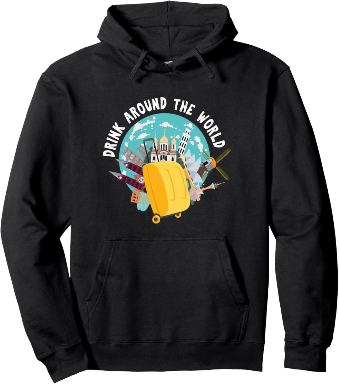 Trinken Saufen Welt Reisen Weltreise Europa Urlaub Geschenk Pullover Hoodie