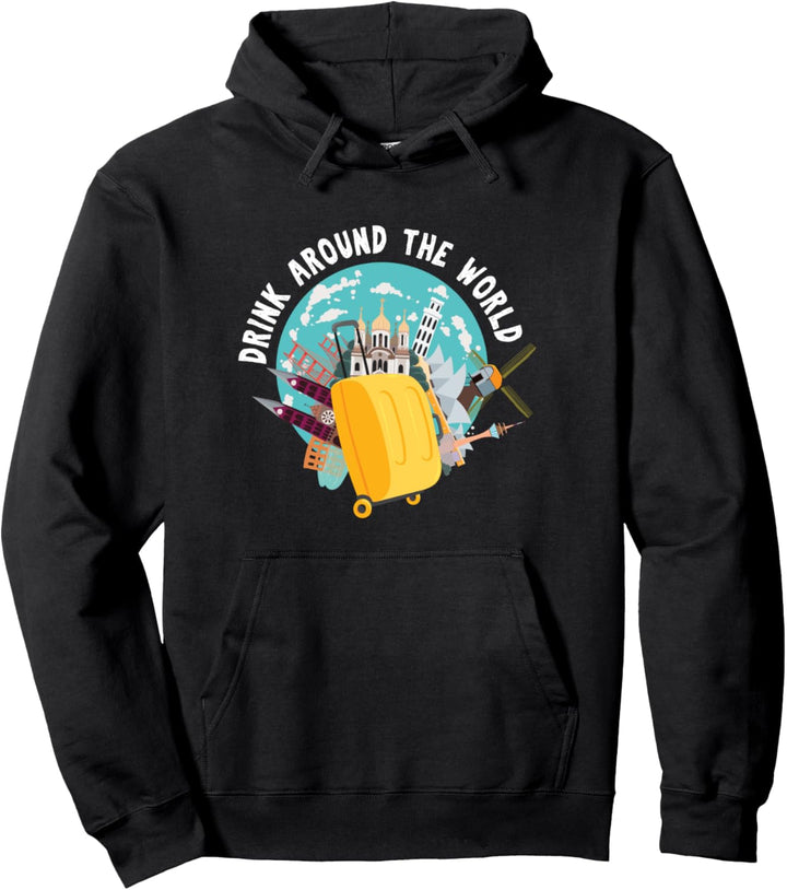 Trinken Saufen Welt Reisen Weltreise Europa Urlaub Geschenk Pullover Hoodie