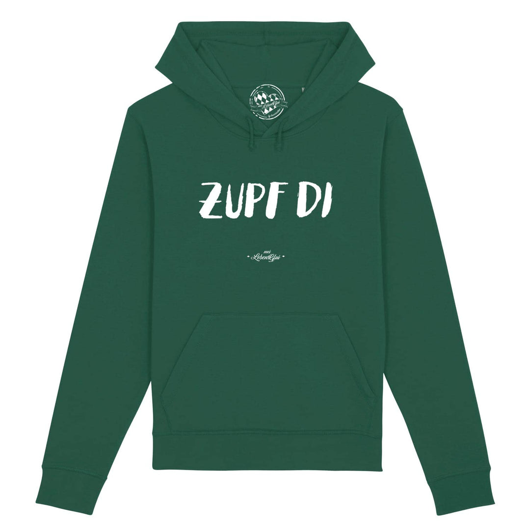 Bavariashop bayerischer Herren Hoodie Zupf di, Kapuzenpullover mit Spruch, Bayern Sweatshirt mit Mot