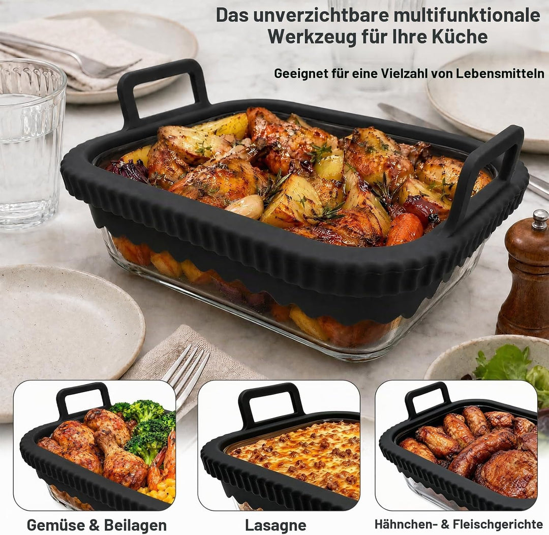 Glas Auflaufform für Ninja Heissluftfritteuse Zubehör AF400EU AF500EU – Hitzebeständig, Kratzfest, S