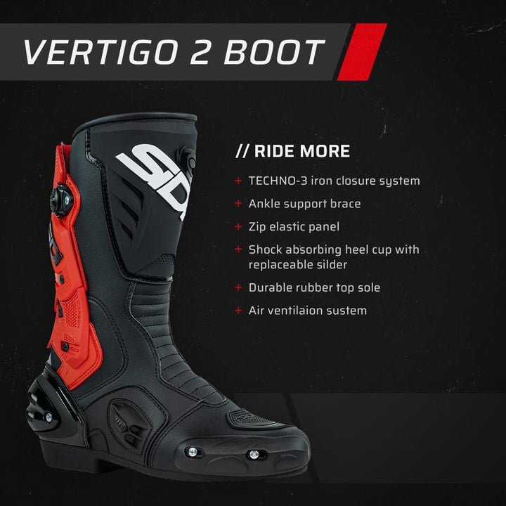 Sidi Herren Vertigo 2Motorradstiefel 44 EU Schwarz, 44 EU Schwarz