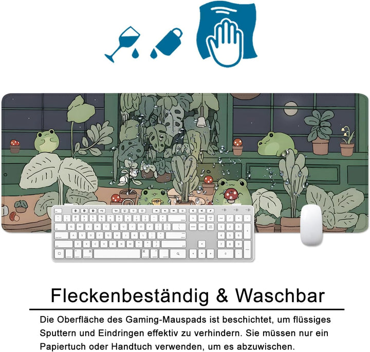 Grün Gaming Mousepad Schreibtischunterlage 800x300mm XL Mousepad Die Froschfamilie Grosses Mauspad,